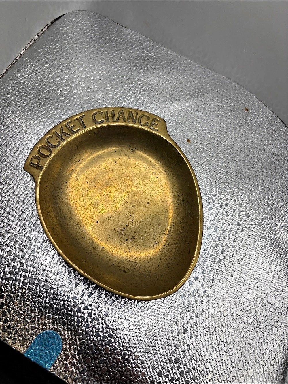 Vintage Brass Pocket Change Dish in Gold